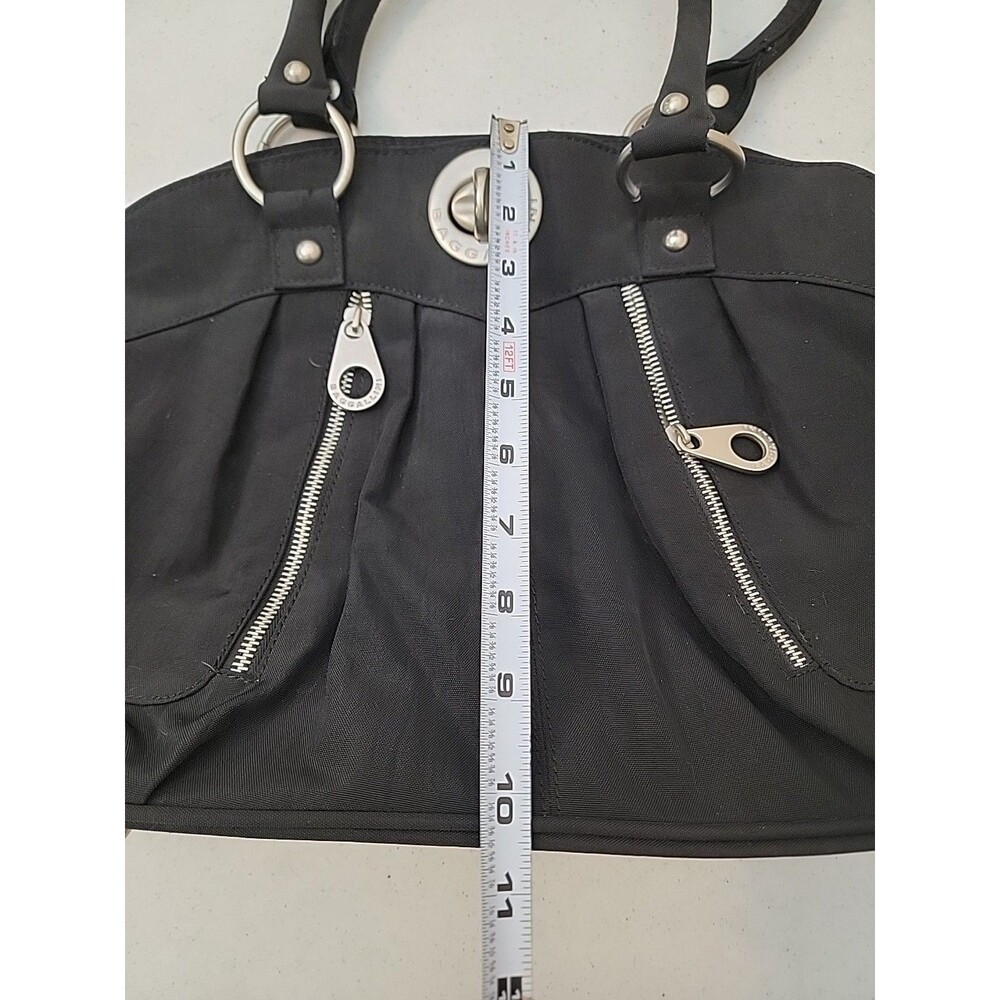 Baggallini Black Shanghai Satchel Nylon Tote Travel Purse Shoulder Large 19x11 - Picture 3 of 14